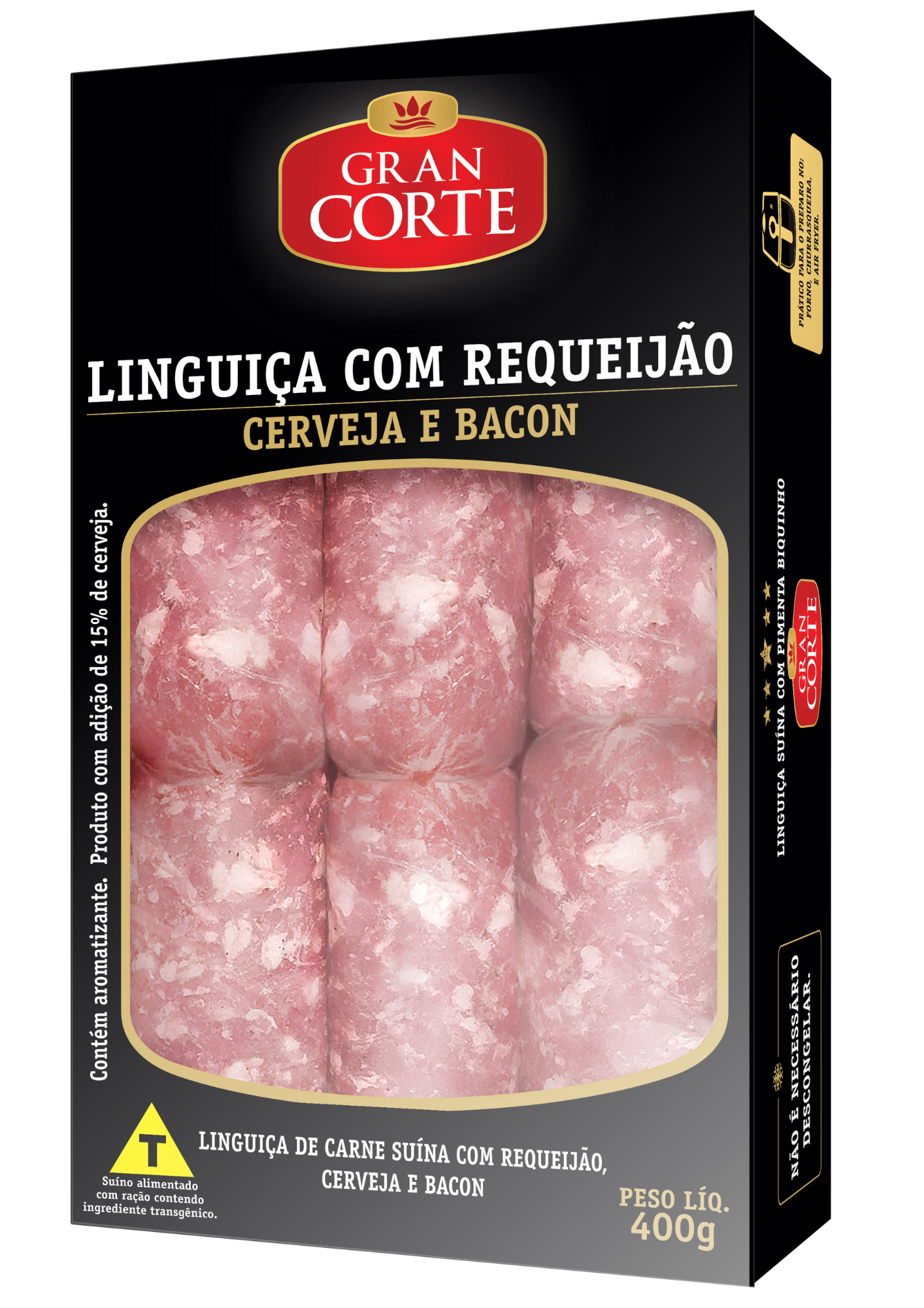 Linguiça Suína com Requeijão Cerveja e Bacon